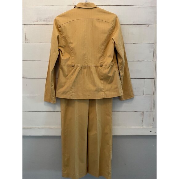 Size 6 JW Junction West Vintage Suit Mustard Gold Lined Western Jacket Pants - Picture 5 of 12